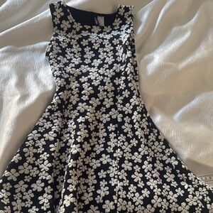 H&M Black and Cream Floral Dress
